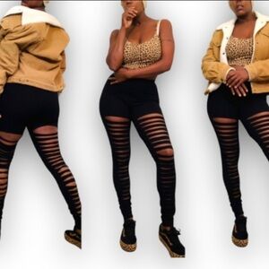 NASTY GAL SHREDDED LEGGINGS